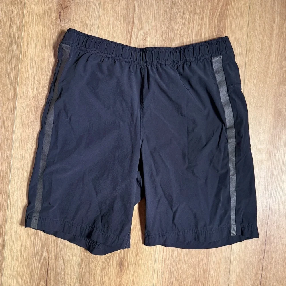 QOR Men's Black Nylon Stretch Lined Elastic Waist Activewear‎ Shorts Size Medium